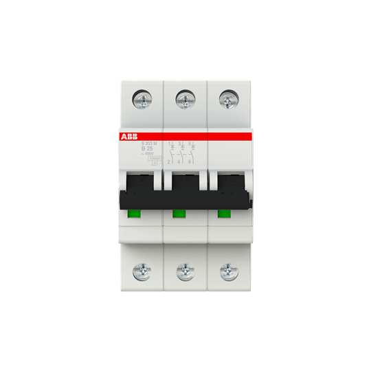 2CDS273001R0255 S203M-B25 Miniature Circuit Breaker - 3P - B - 25 A