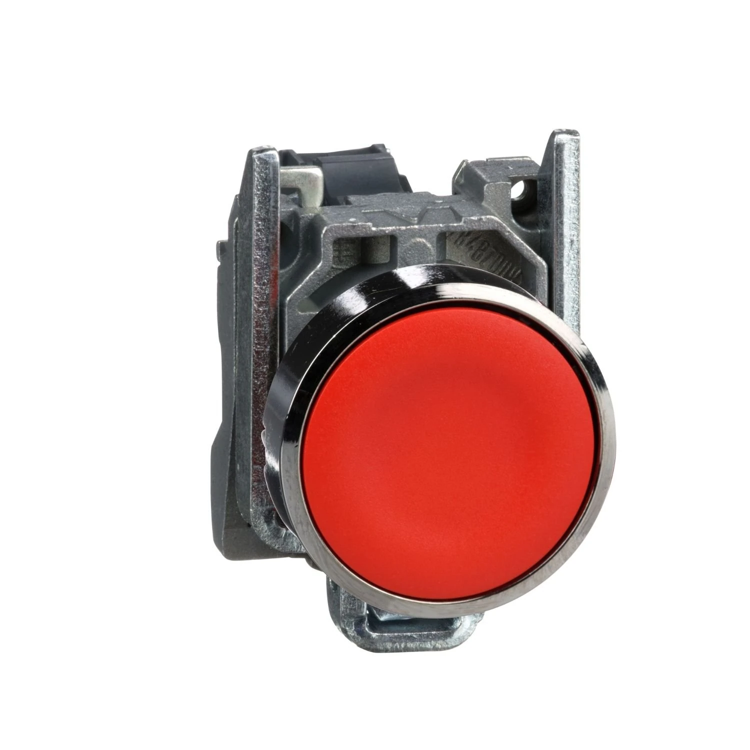 XB4BA42 Schneider Electric Push button, Harmony XB4, metal, flush, red, 22mm, spring return, unmarked, 1NC