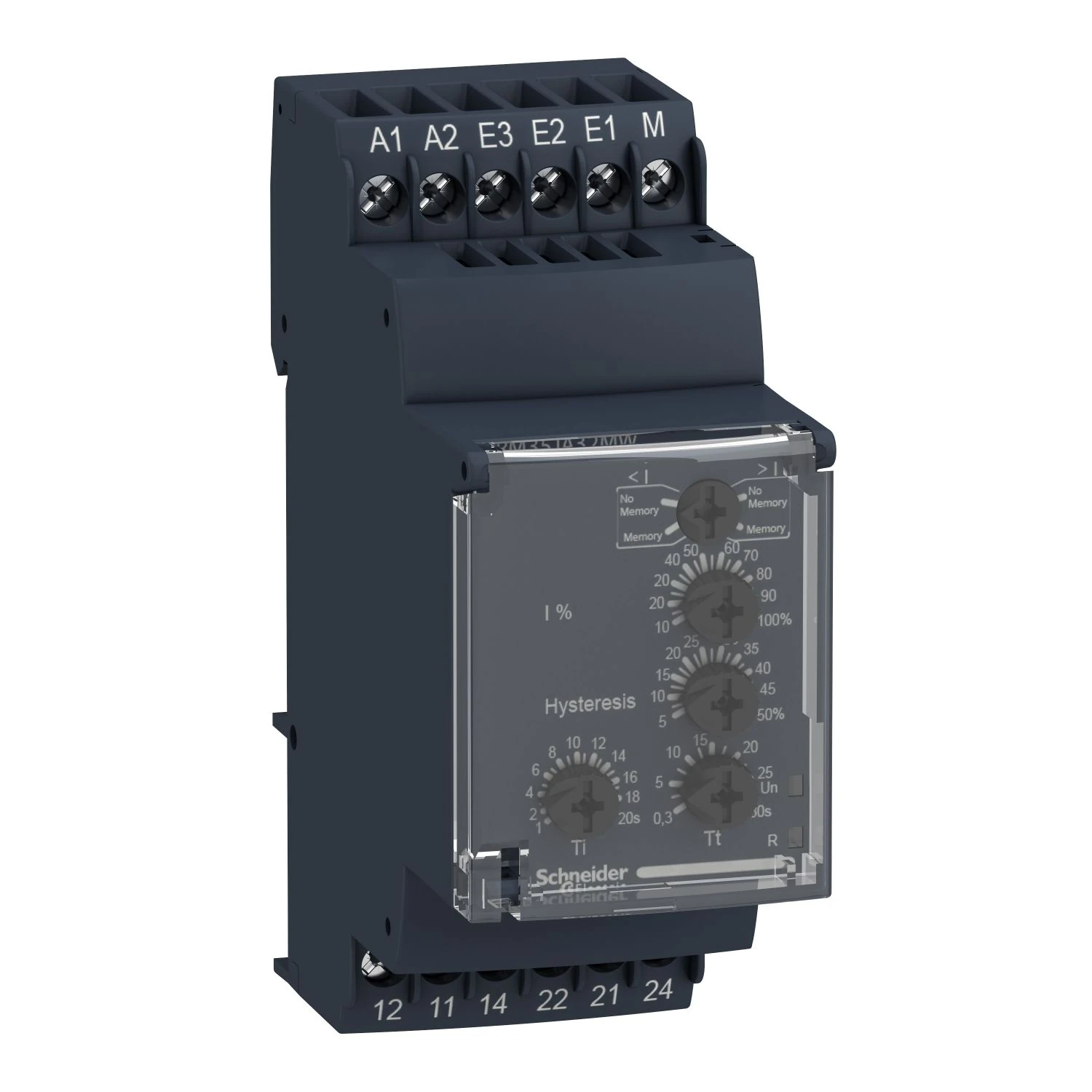 RM35JA32MW Schneider Electric Relais de contrôle de courant, Harmony Control Relays, 5 A, 2CO, détection de surintensité ou de sous-intensité, 0,15 à 15 A, 24 à 240 V CA CC