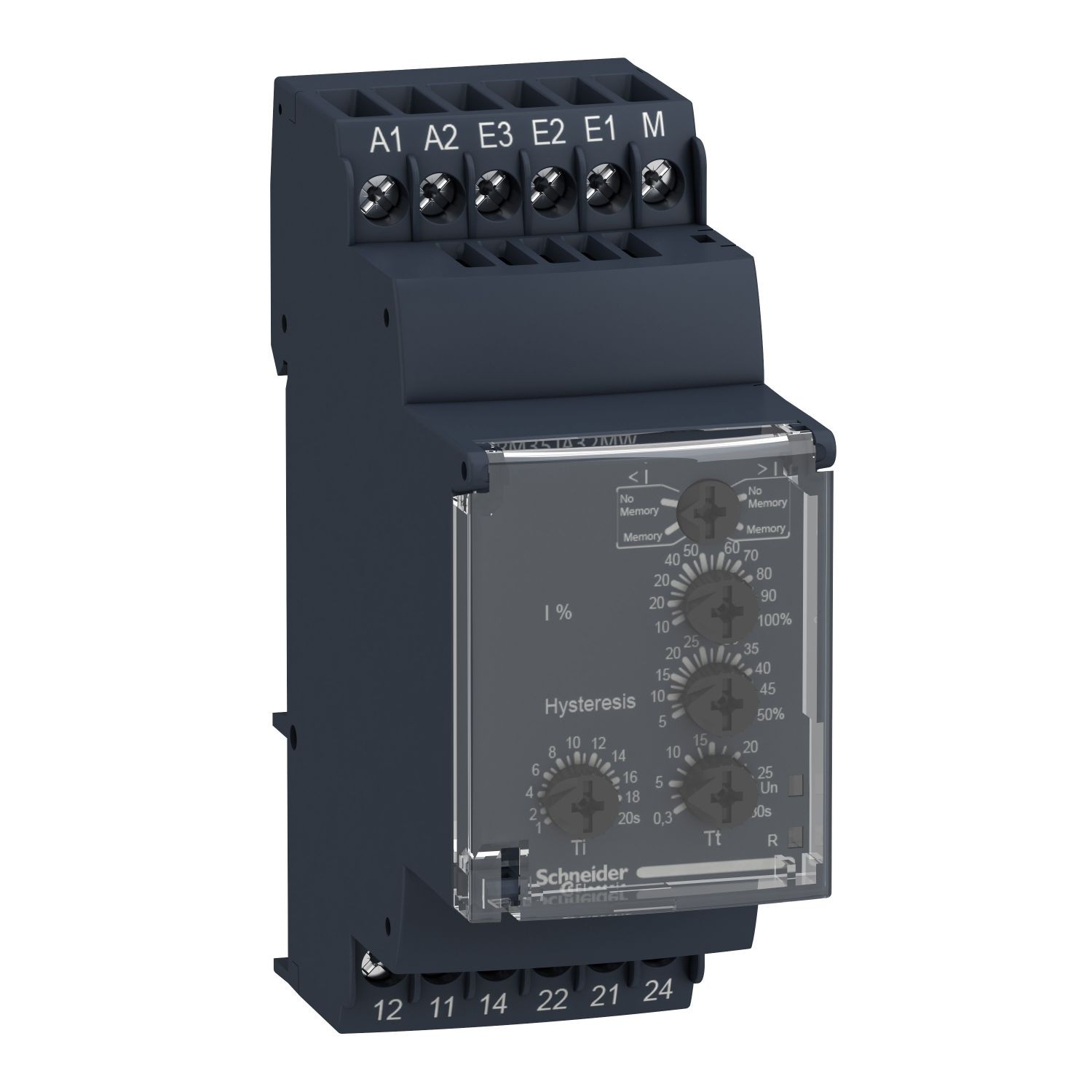 RM35JA32MW current control relay, Harmony Control Relays, 5A, 2CO, overcurrent or undercurrent detection, 0.15â€¦15A, 24â€¦240V AC DC