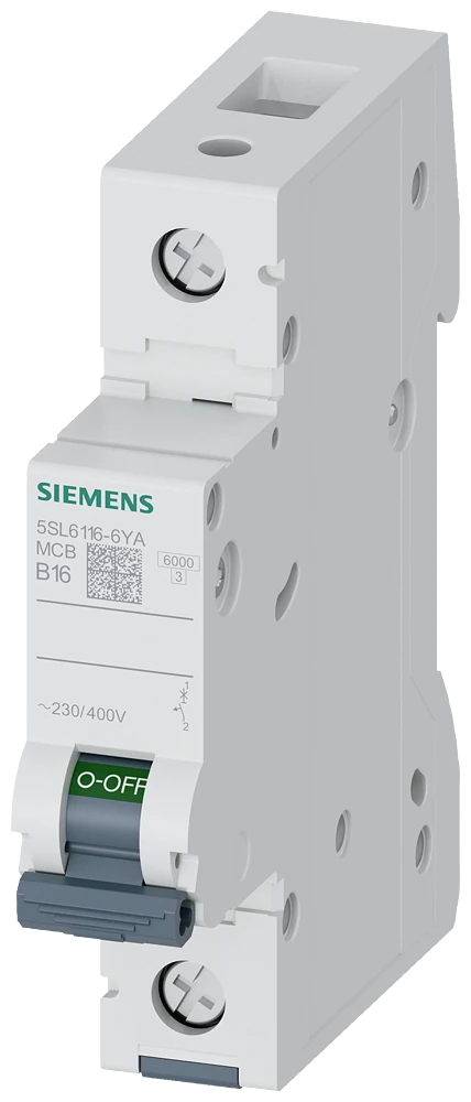 5SL6116-6YA Siemens Miniature circuit breaker 230/400 V 6kA, 1-pole, B, 16A