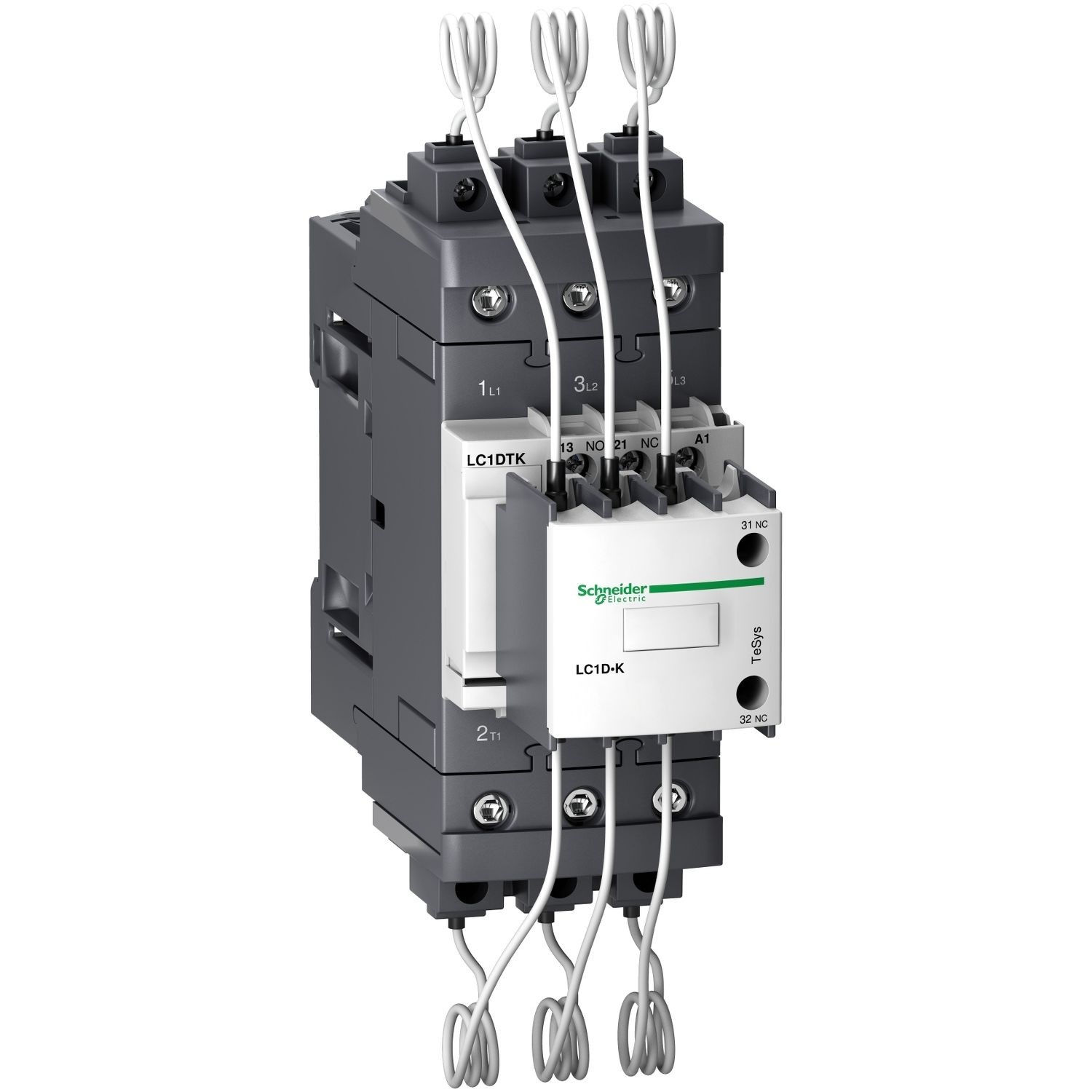 LC1DTKM7 Capacitor contactor, Tesys Deca, 40kVAR at 400/415V 50Hz, 220V AC 50/60Hz coil, EverLink BTR screw terminals