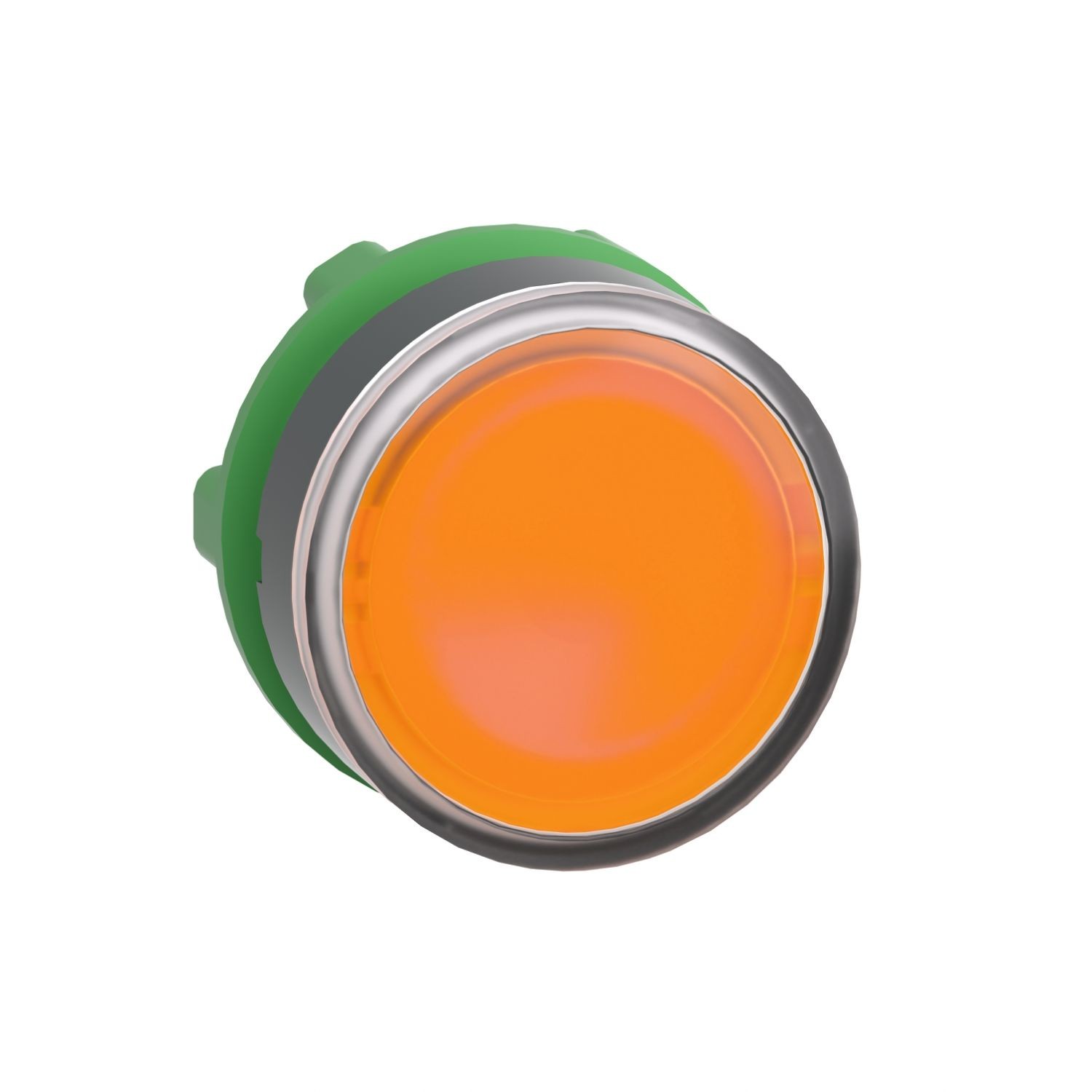 ZB5AW353 Head for illuminated push button, Harmony XB5, plastic, orange flush, 22mm, universal LED, spring return, plain lens