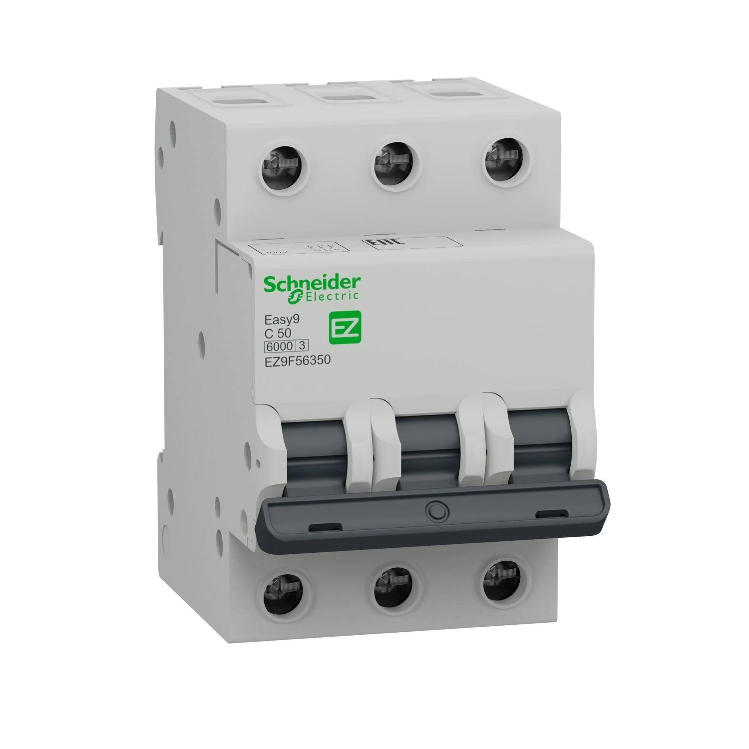 EZ9F56350 Schneider Electric Miniature circuit breaker (MCB), Easy9, 3P, 50A, C curve, 6000A