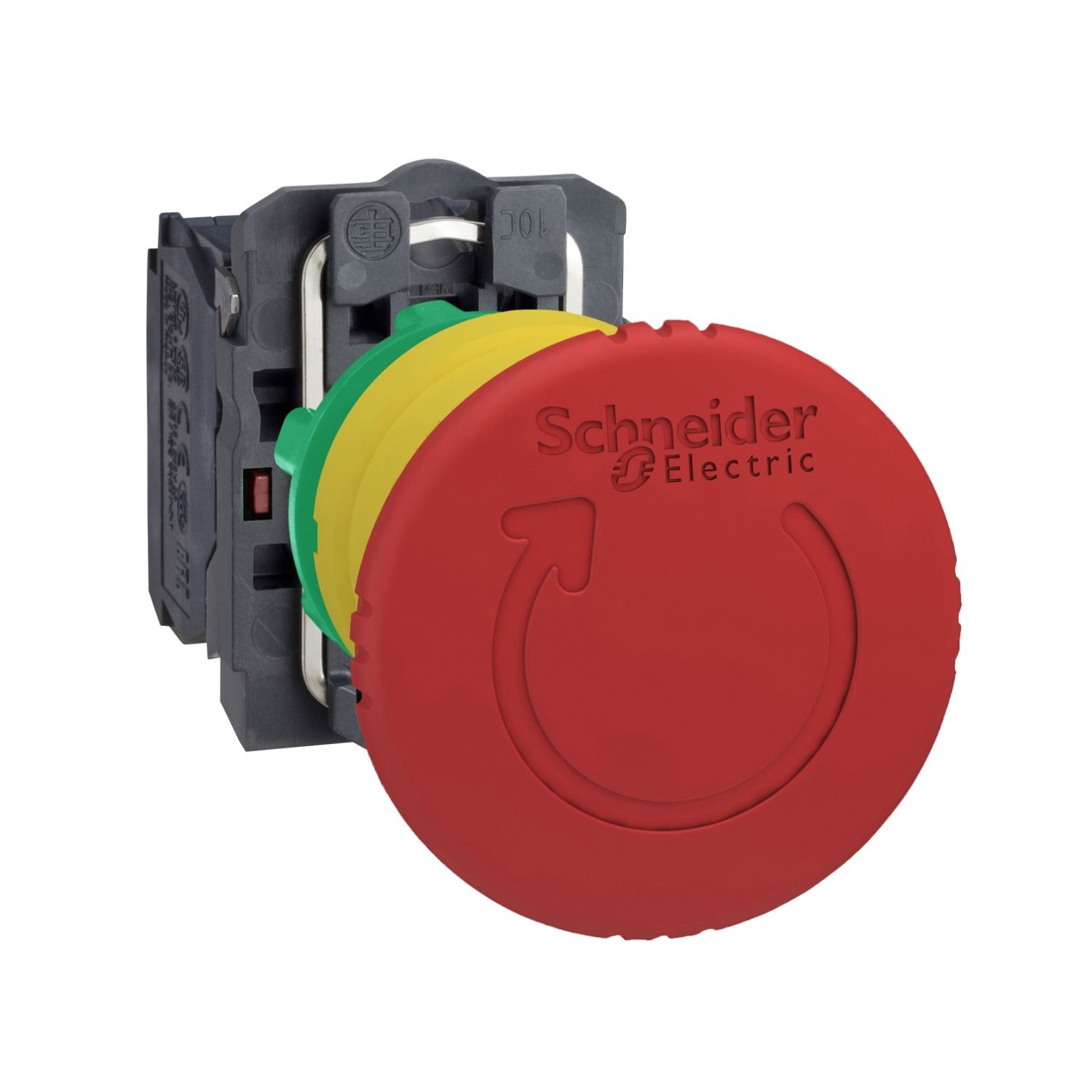 Schneider Electric XB5AS8445 Emergency stop switching off, Harmony XB5, plastic, red mushroom 40mm, 22mm, trigger latching turn to release, 1NO+1NC