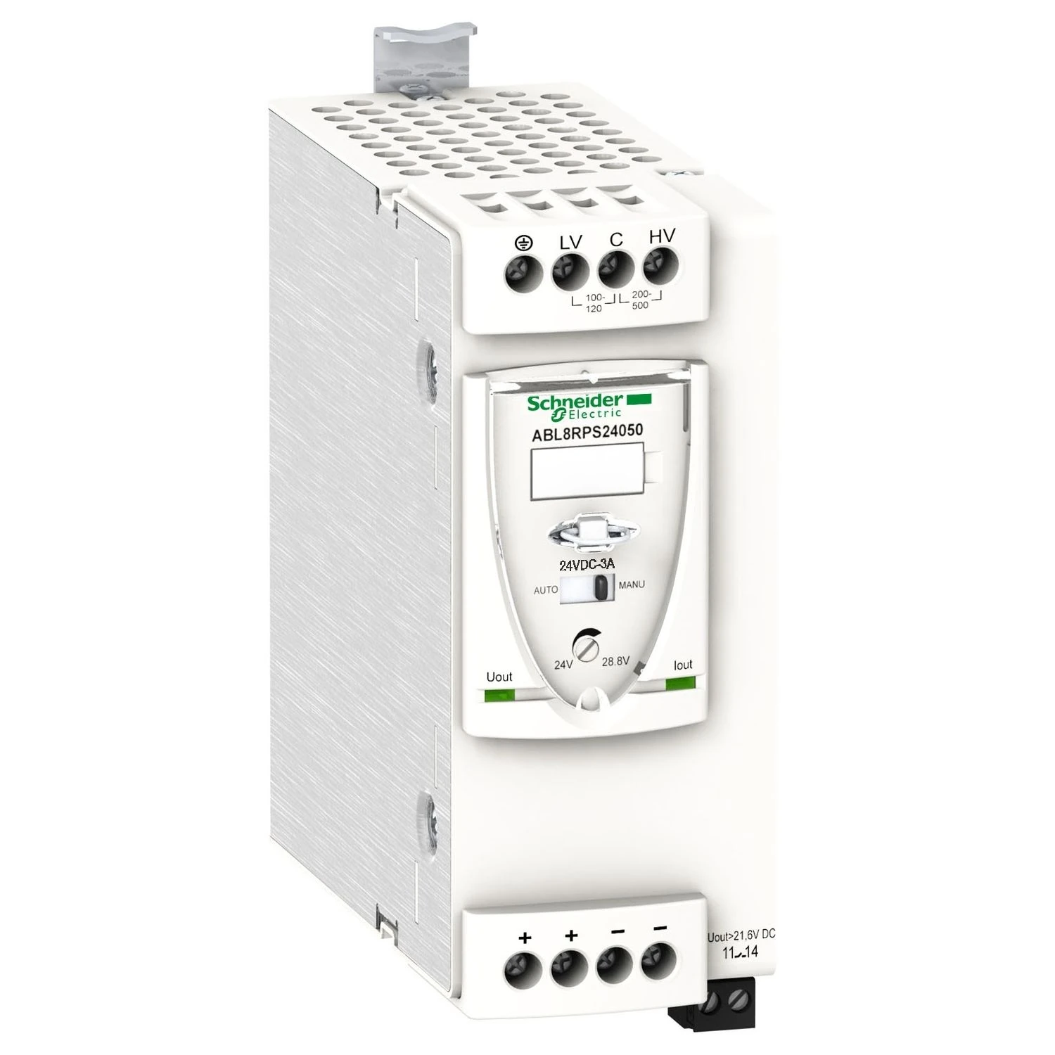ABL8RPS24050 Schneider Electric Geregeltes Schaltnetzteil, Modicon-Netzteil, 1- oder 2-phasig, 100 bis 500 V, 24 V, 5 A