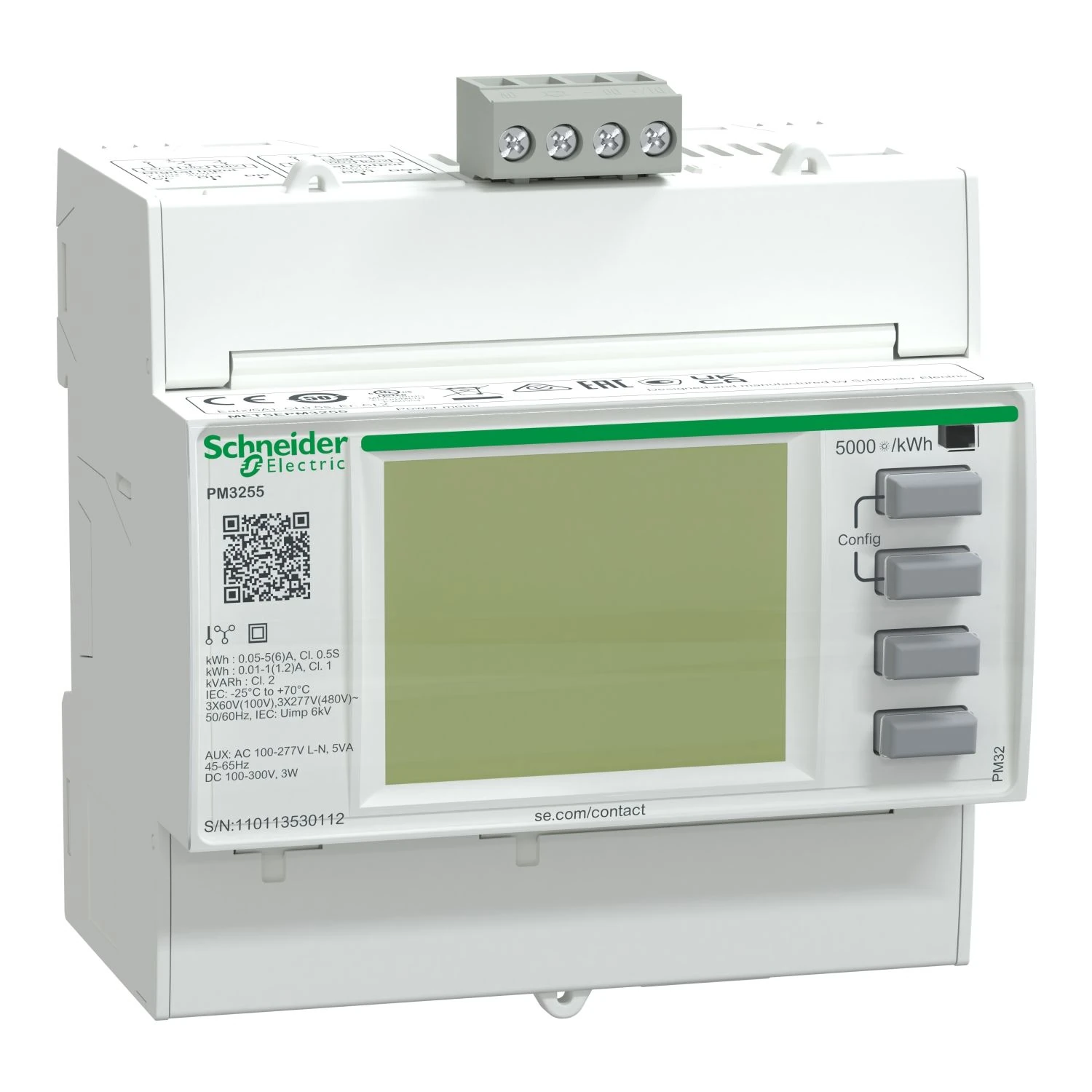 METSEPM3255 Schneider Electric Leistungsmesser PM3255 - 2 digitale Eingänge - 2 digitale Ausgänge - RS485