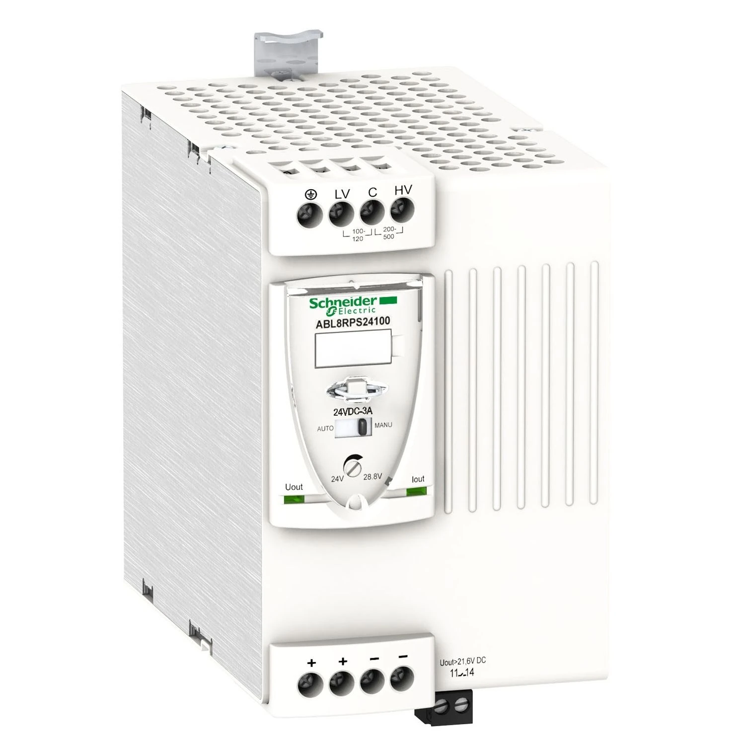 ABL8RPS24100 Schneider Electric Regulated switch power supply, modicon power supply, 1 or 2 phase, 100 to 500V, 24V, 10A