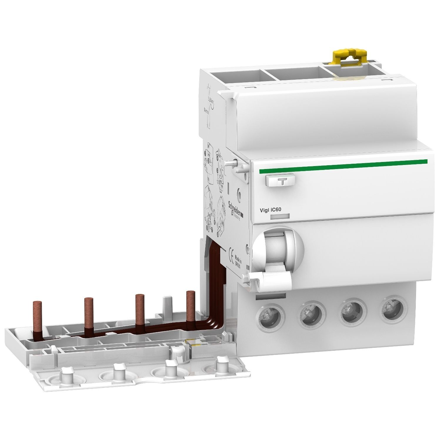 Schneider Electric A9V61463 Add-on residual current device, Acti9 Vigi iC60, 4P, 63A, 30mA, A-SI type