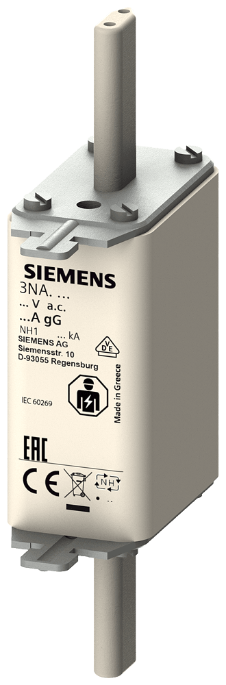 3NA3124 LV HRC fuse element, NH1, In: 80 A, gG, Un AC: 500 V, Un DC: 440 V, Front indicator, live grip lugs