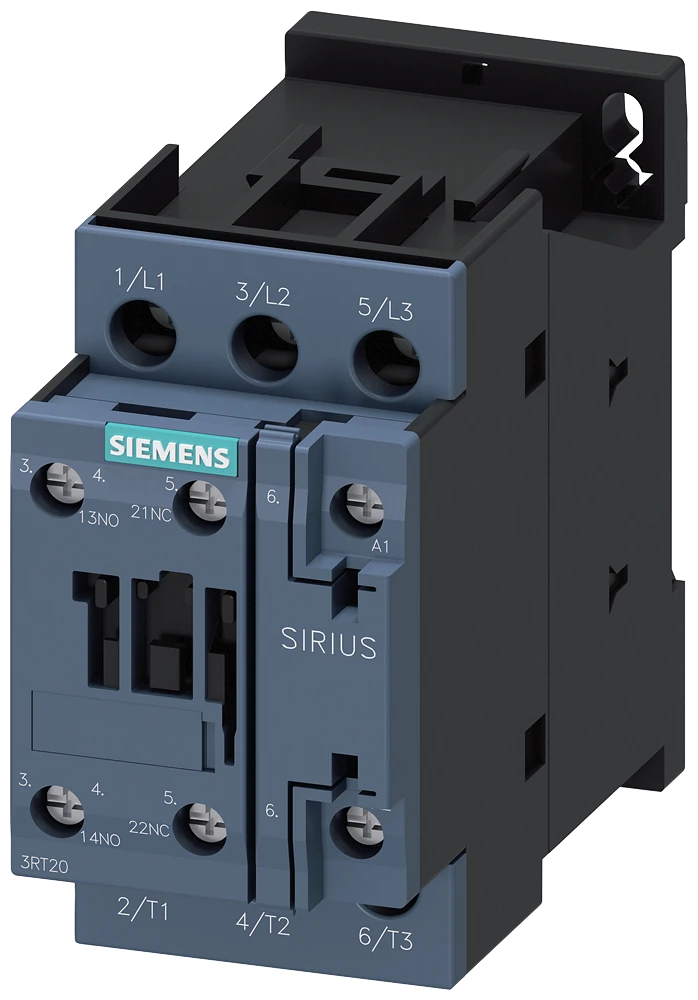 3RT2024-1AP00 power contactor, AC-3e/AC-3, 12 A, 5.5 kW / 400 V, 3-pole, 230 V AC, 50 Hz, auxiliary contacts: 1 NO + 1 NC, screw terminal, size: S0