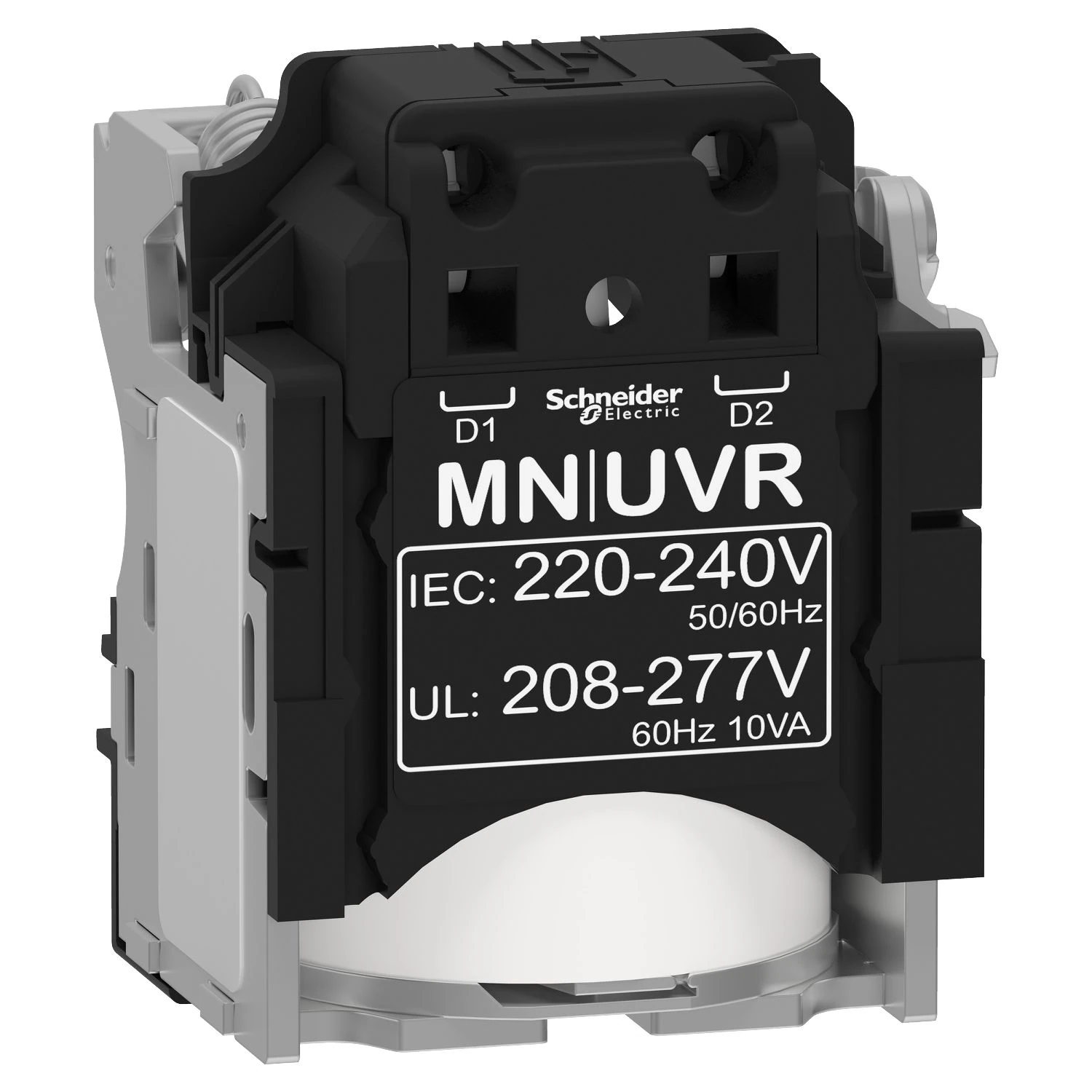 LV429407 Schneider Electric Alijännitteen vapautus MN, ComPacT NSX, 220/240VAC 50/60Hz, 208/277VAC 60Hz, ruuvittomat jousiliittimet