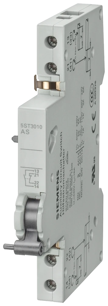 5ST3011 Siemens Hilfsschalter 2 Schließer für Leistungsschalter 5SL, 5SY, 5SP Einbauschalter 5TL1, RCBO 5SU1, FI 5SV (für 5SU1 wird Griffkupplung 5ST3805-1 benötigt)