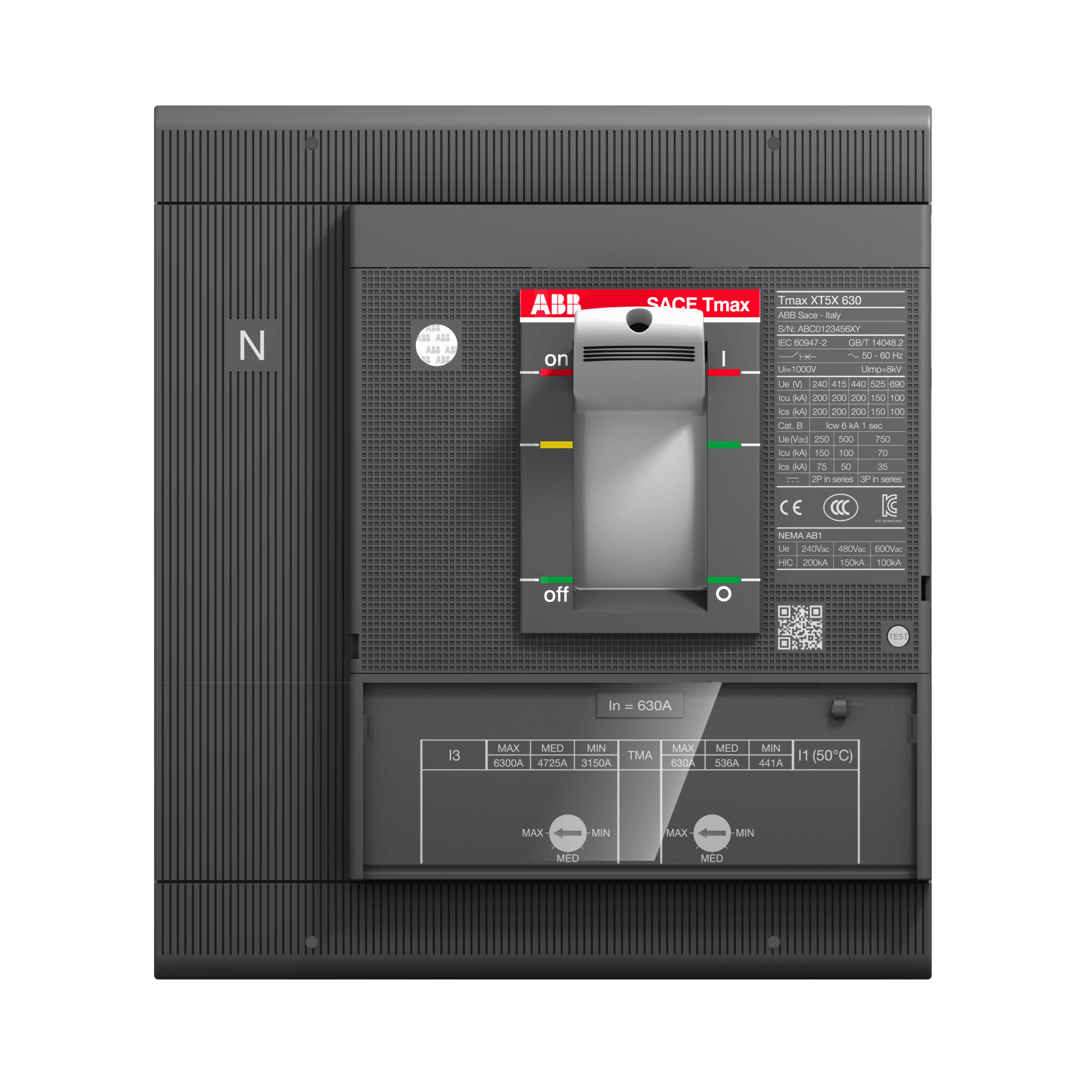 1SDA100459R1 XT5S 630 TMA 630-6300 4p F F InN=100%In