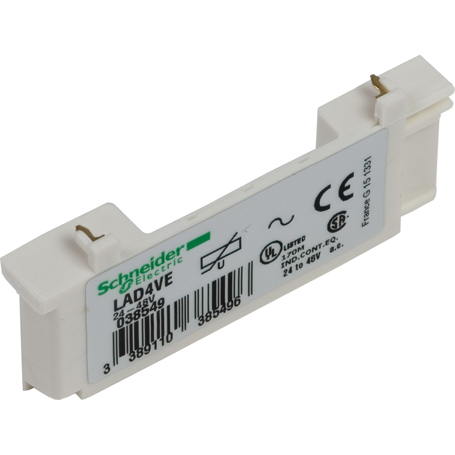 LAD4RCE RC CIR, clic-on contactor D09 D38 3P 24