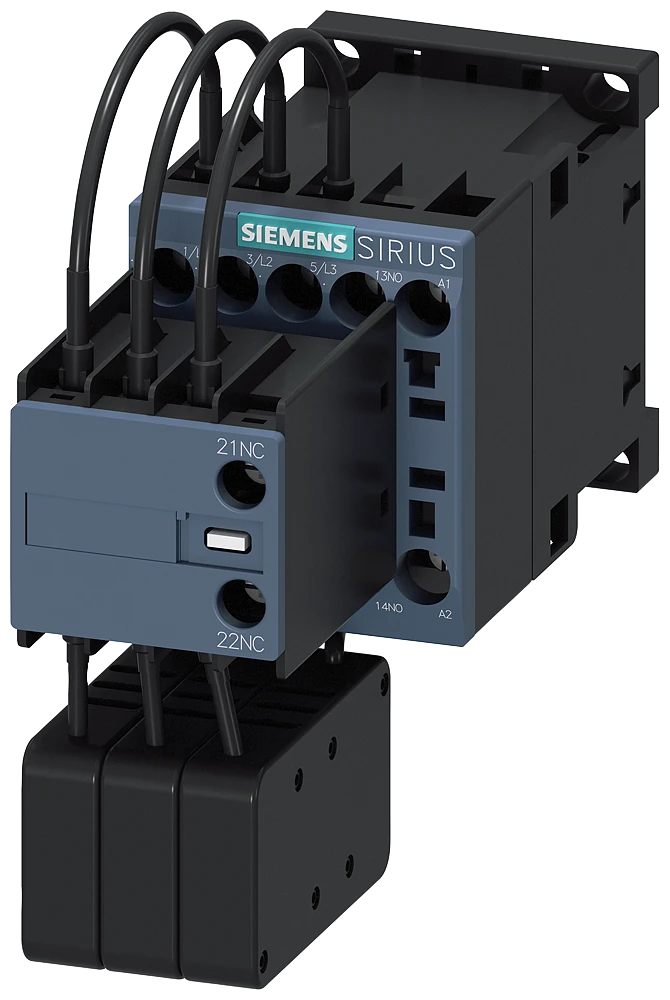 3RT2617-1AP03 Siemens kondensaattorikontaktori, AC-6b 12,5 kVAr, / 400 V, 3-napainen, 230 V AC, 50/60 Hz, apukoskettimet: 1 NO + 1 NC, ruuviliitin, koko: S00