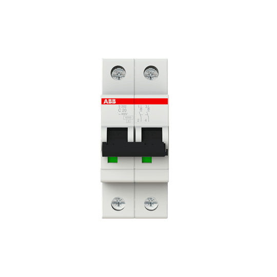 2CDS252001R0204 S202-C20 Miniature Circuit Breaker - 2P - C - 20 A