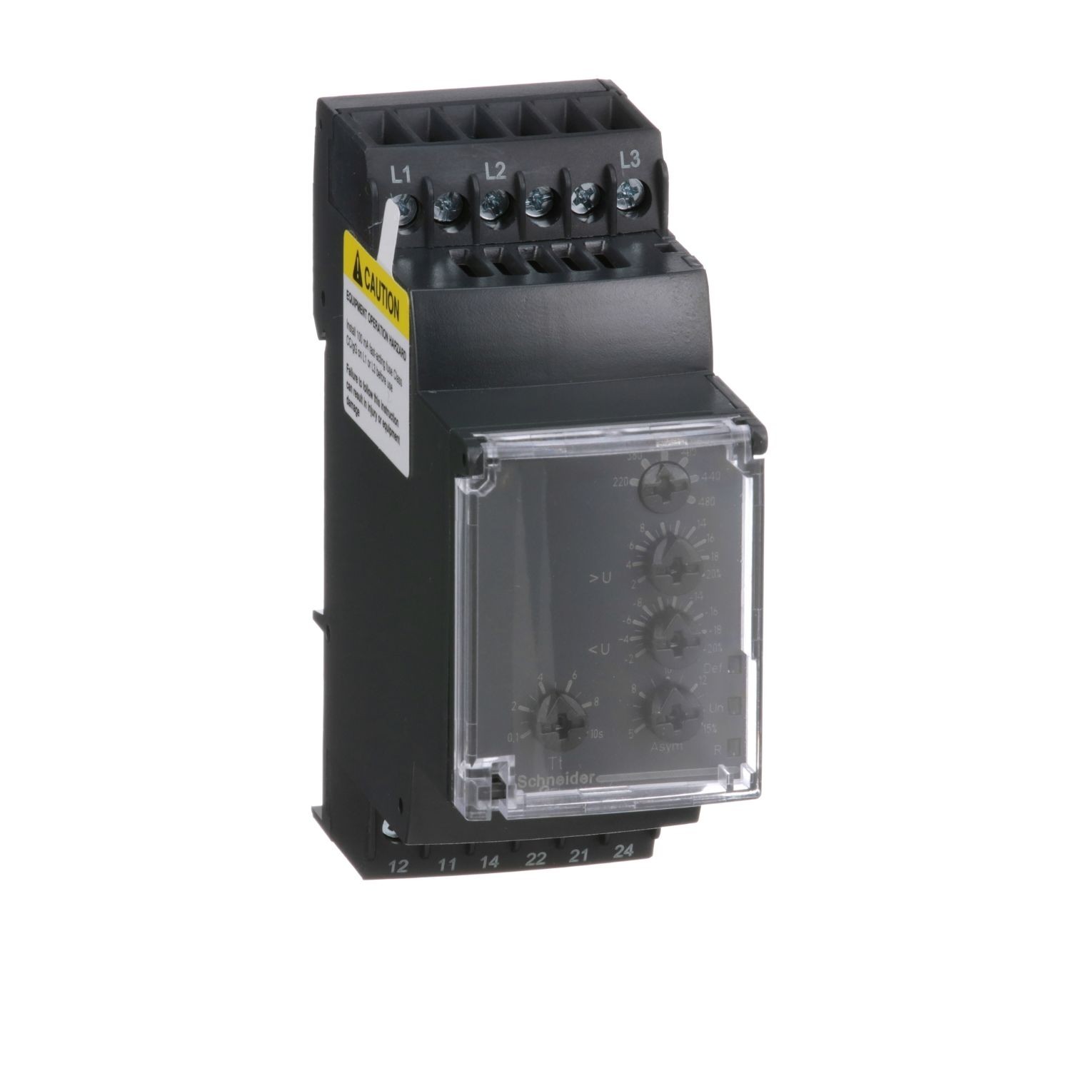 RM35TF30 Harmony, 3 phase supply control relay, range 220 to 480 VAC, sequence, phase failure, phase imbalance, voltage