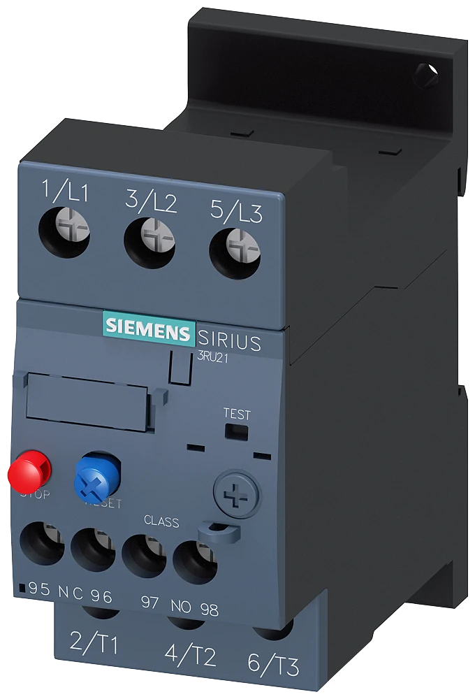 3RU2126-4DB1 Siemens Ylikuormitusrele 3,5...5,0 A Terminen Moottorinsuoja Koko S00, luokka 10 Erillinen asennus Päävirtapiiri: Ruuvi Apupiiri: Ruuvi Manuaalinen-Automaattinen palautus