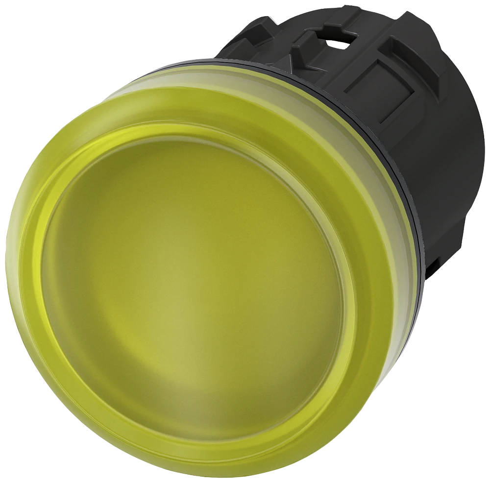 3SU1001-6AA30-0AA0 Indicator lights, 22 mm, round, plastic, yellow, lens, smooth