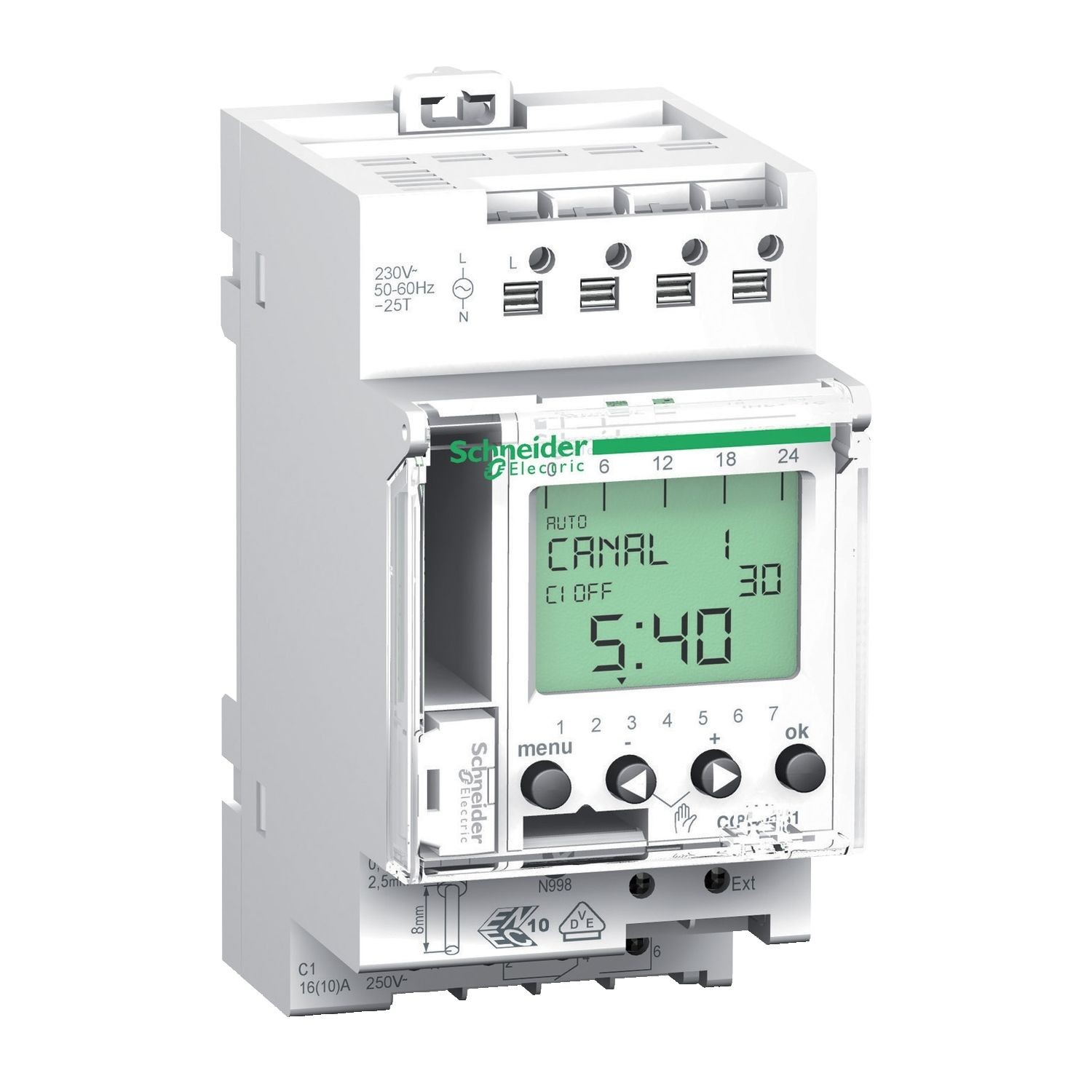 CCT15721 Acti9 - IHP+ - 1C digital time switch - 24 hours + 7 days