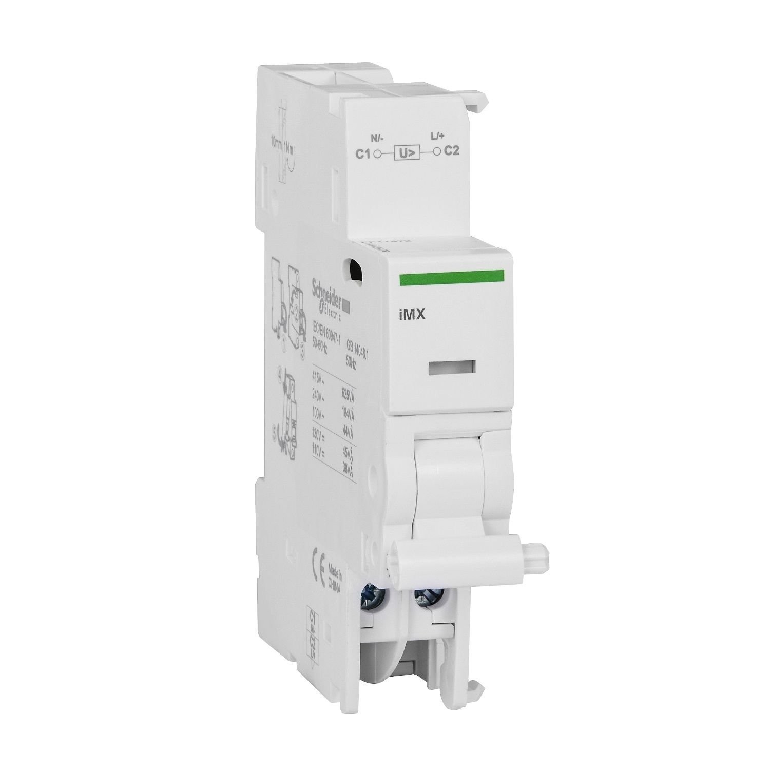 Schneider Electric A9A26476 shunt trip release, Acti9, iMX, voltage release, 100...415 V AC