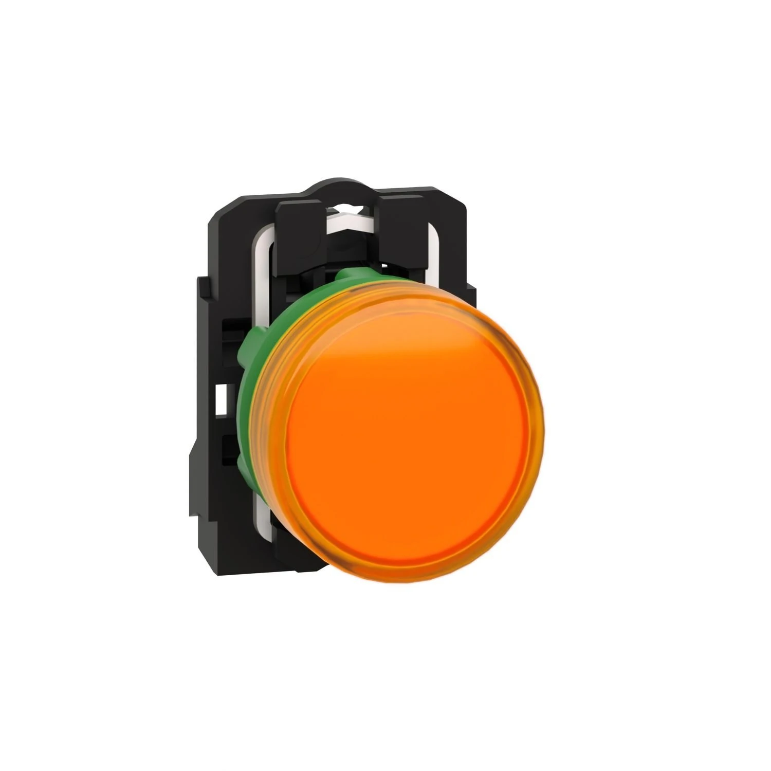 XB5AVB5 Schneider Electric Voyant lumineux Harmony XB5, plastique gris, orange, 22 mm, LED universelle, lentille simple, 24 V CA CC