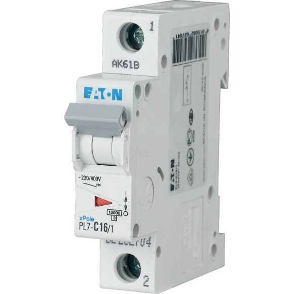 EATON 165063 PL7-C3/1 - Miniature circuit breaker (MCB), 3 A, 1p, characteristic: C