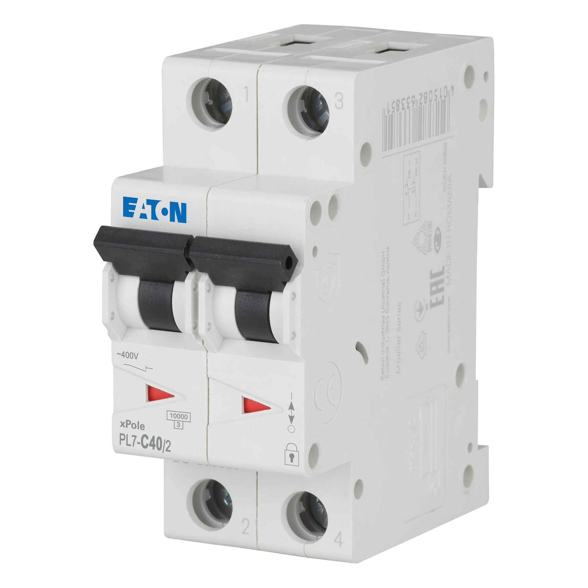 263363 PL7-C40/2 - Disjoncteur miniature (MCB), 40 A, 2p, caractéristique : C