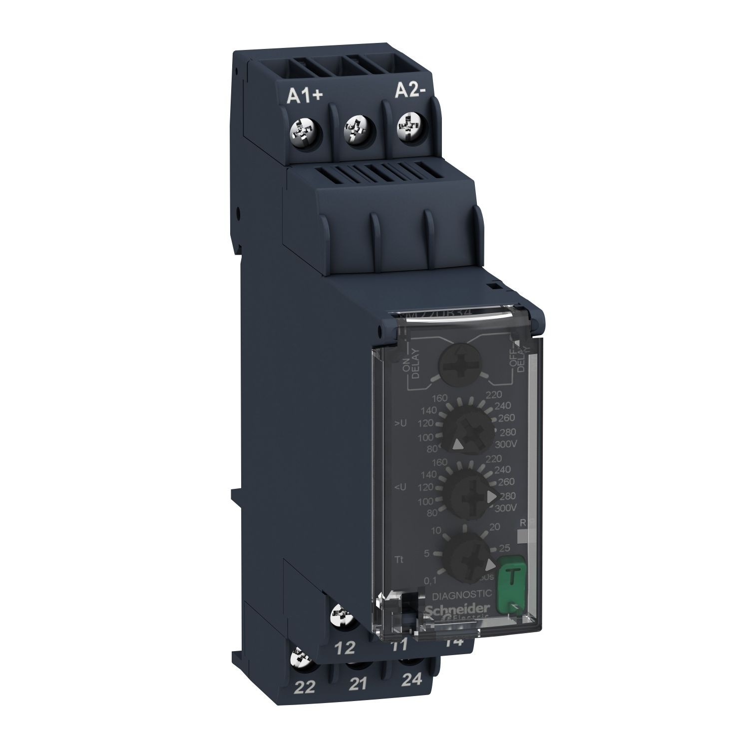 RM22UB34 voltage control relay, Harmony Control Relays, 8A, 2CO, 80â€¦300V AC DC, 110â€¦240V AC DC