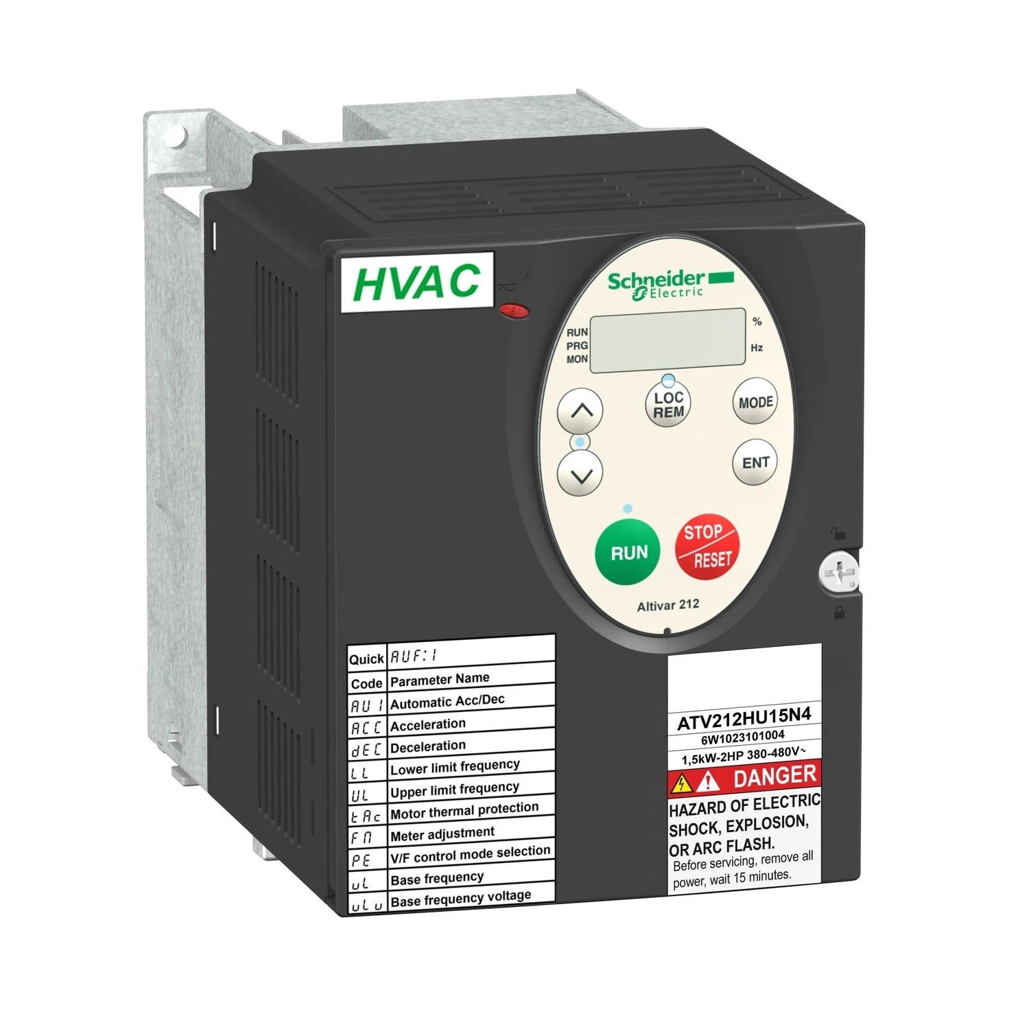 ATV212HU22N4 Schneider Electric variable speed drive ATV212 - 2.2kW - 3hp - 480V - 3ph - EMC - IP21