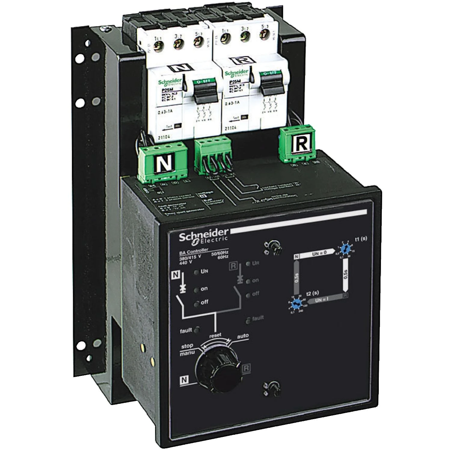 29472 Schneider Electric inverseur de source à télécommande, Transferpact, plaque ACP et contrôleur UA, 220 VCA à 240 VCA 50/60 Hz