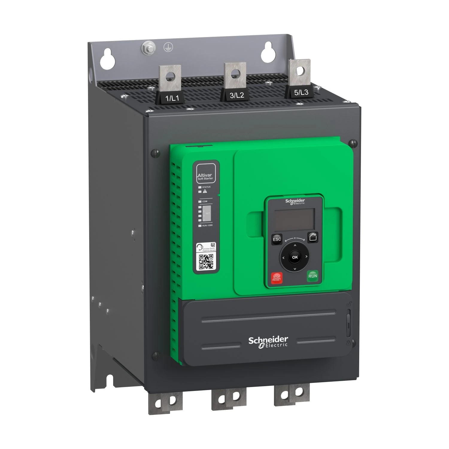 ATS480C17Y Schneider Electric Soft starter, Altistart 480, 170A, 208 to 690V AC, control supply 110 to 230V AC
