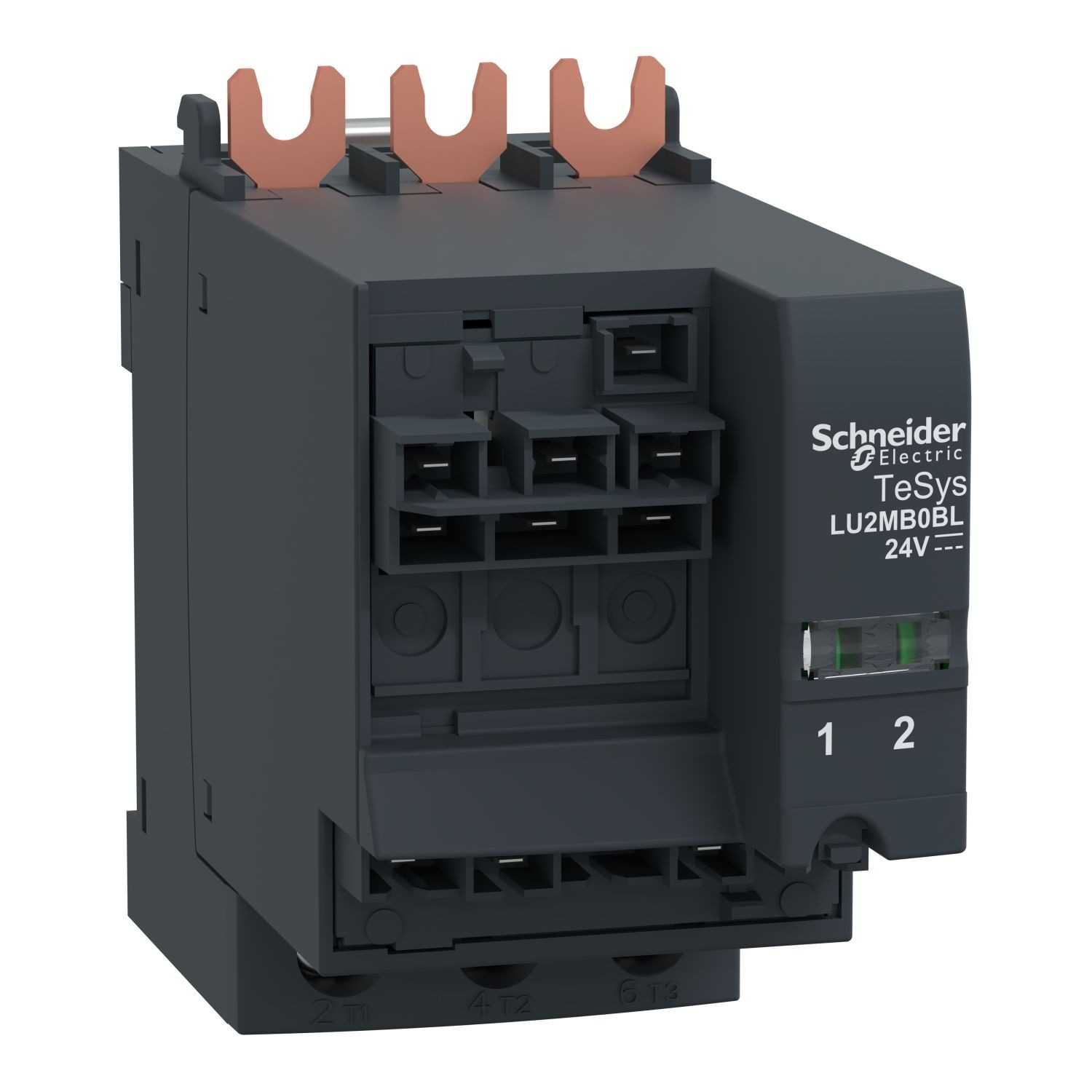 LU2MB0BL Reverser block, TeSys Ultra, 38A, 690VAC, 24VDC coil, for vertical mounting