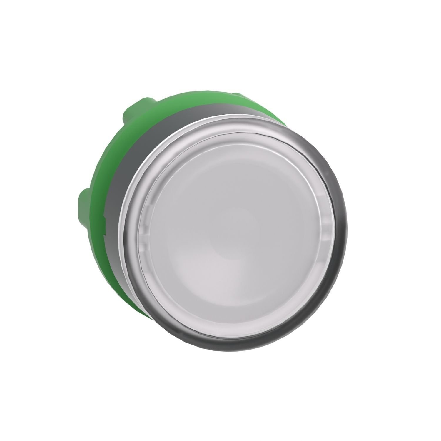 ZB5AW313 Head for illuminated push button, Harmony XB5, plastic, white flush, 22mm, universal LED, spring return, plain lens
