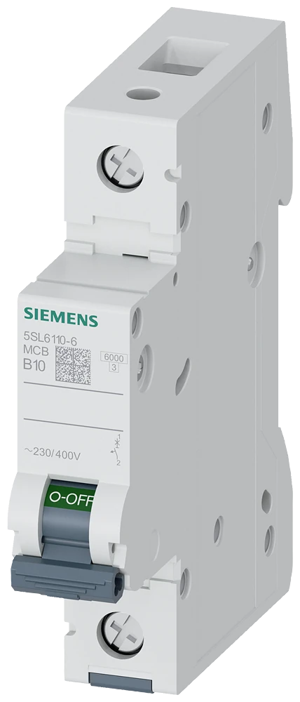 5SL6110-6 Siemens Miniature circuit breaker 230/400 V 6kA, 1-pole, B, 10 A