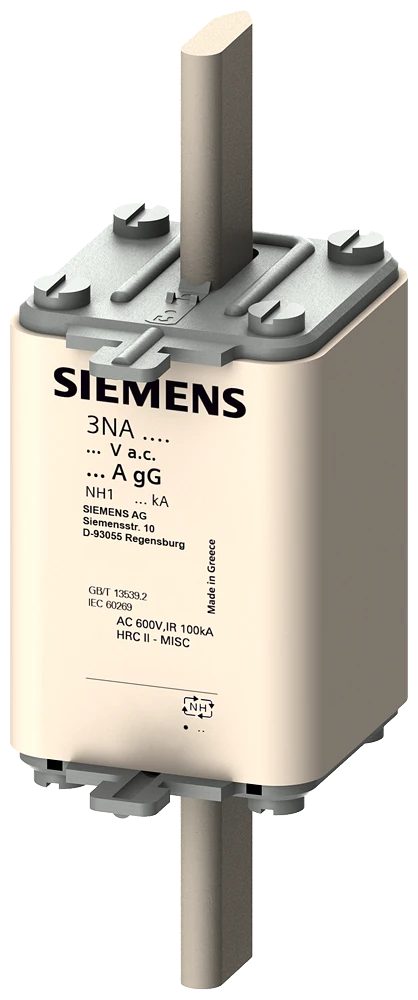 3NA3144 Siemens LV HRC fuse element, NH1, In: 250 A, gG, Un AC: 500 V, Un DC: 440 V, Front indicator, live grip lugs