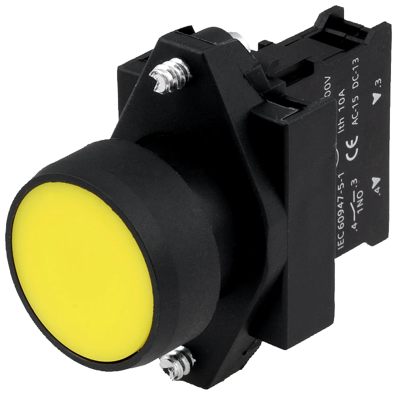 3SB6110-0AB10-1BA0 Siemens Complete unit combination 22 mm plastic black round pushbutton momentary with flat button with holder screw terminal, 1 NO black