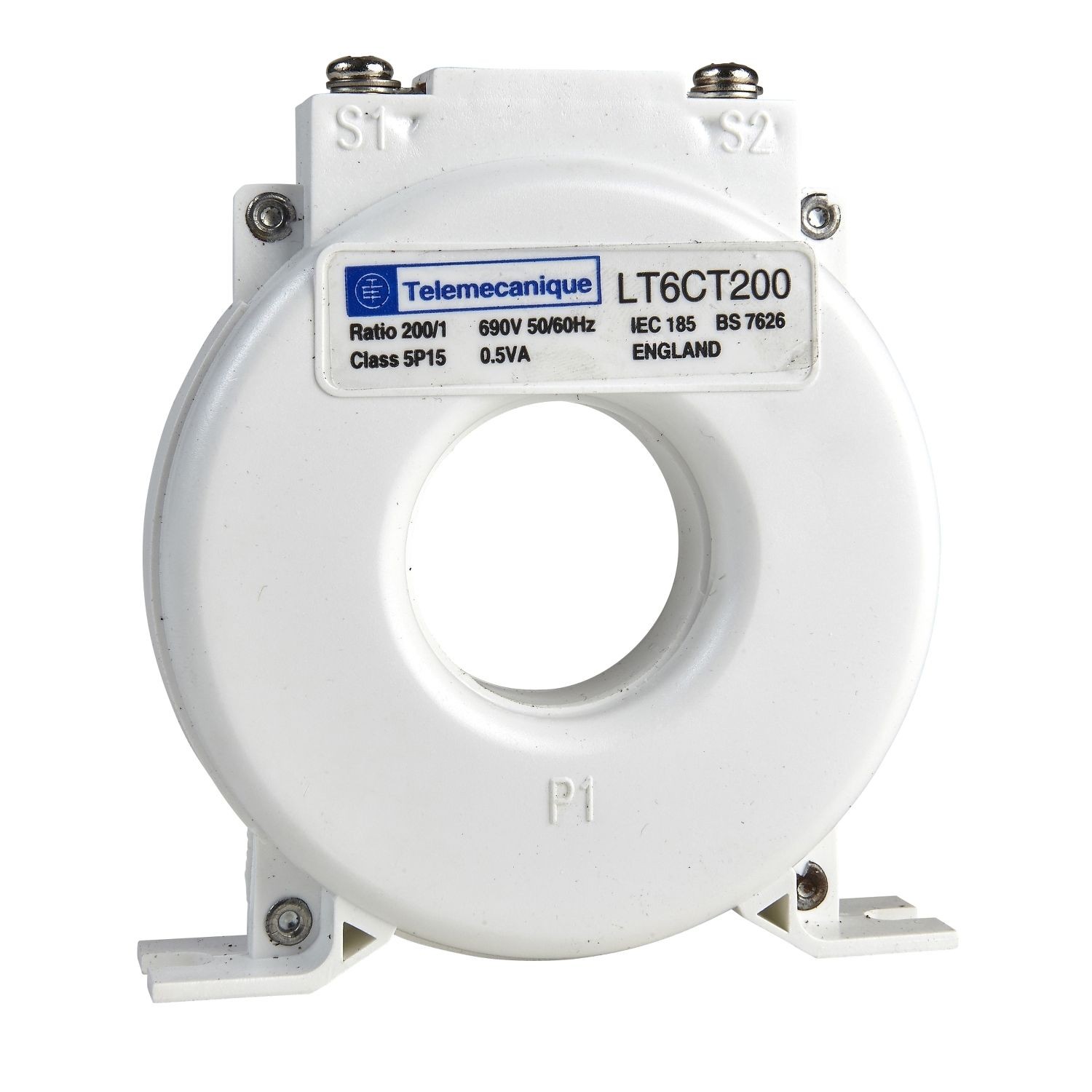 Schneider Electric LT6CT2001 Current transformer, TeSys LT6, 200:1, class 5P accuracy, diameter 35mm