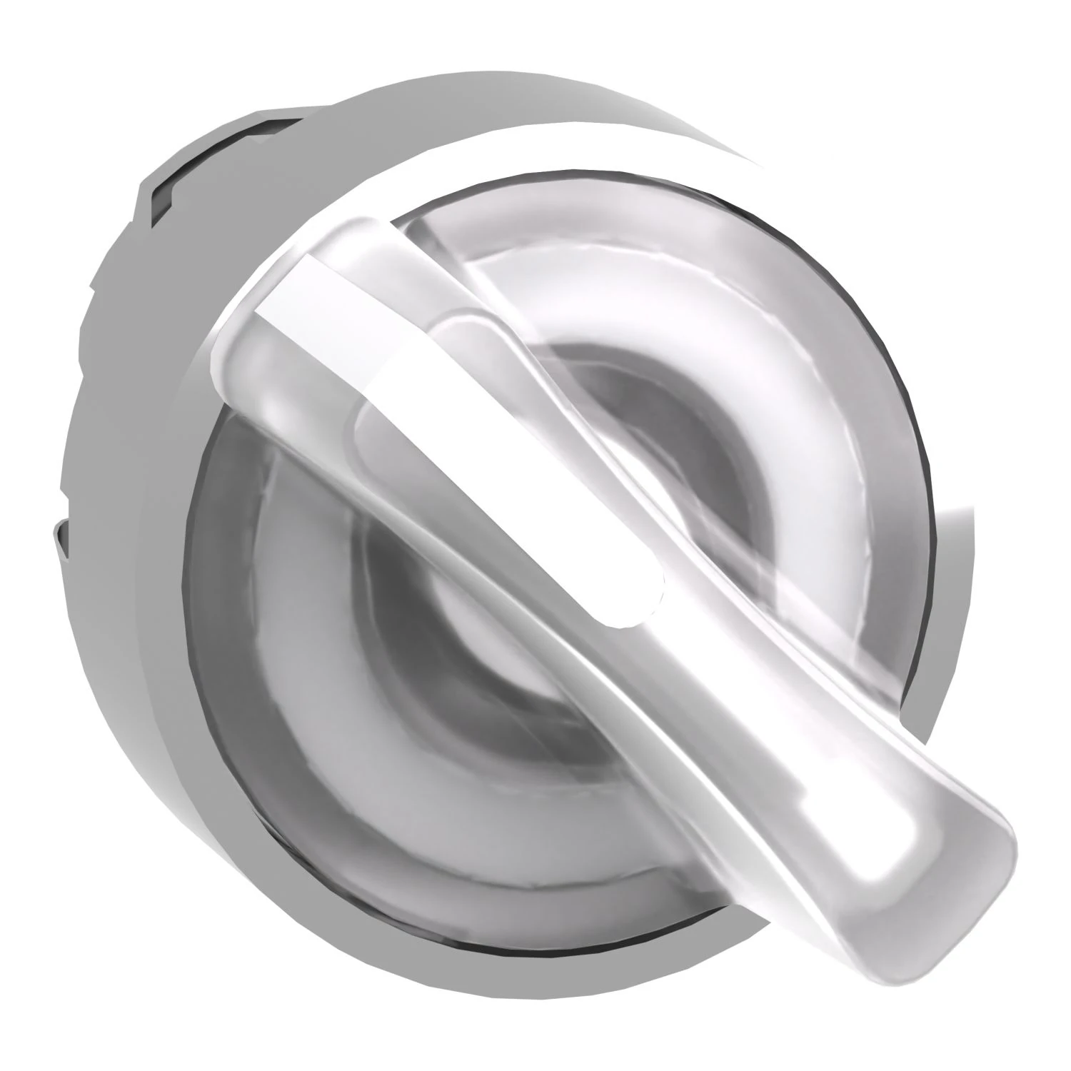 ZB4BK1213 Pää valaistulle valintakytkimelle, Harmony XB4, metalli, valkoinen kahva, 22mm, universaali LED, 2 asentoa, pysy paikallaan