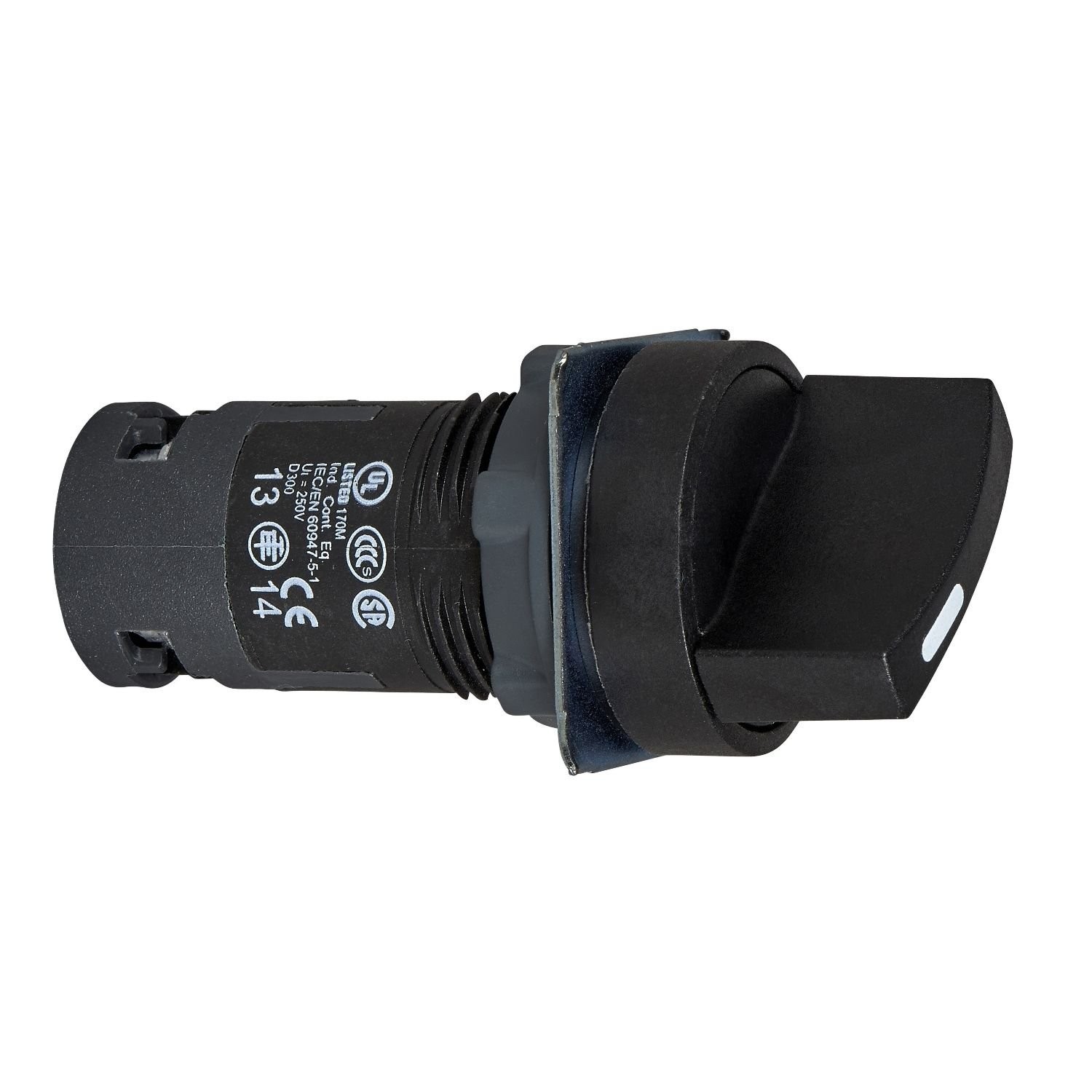 XB7ED33P key selector switch - Ø 22 - black - standard handle - 3 positions - 2 NO