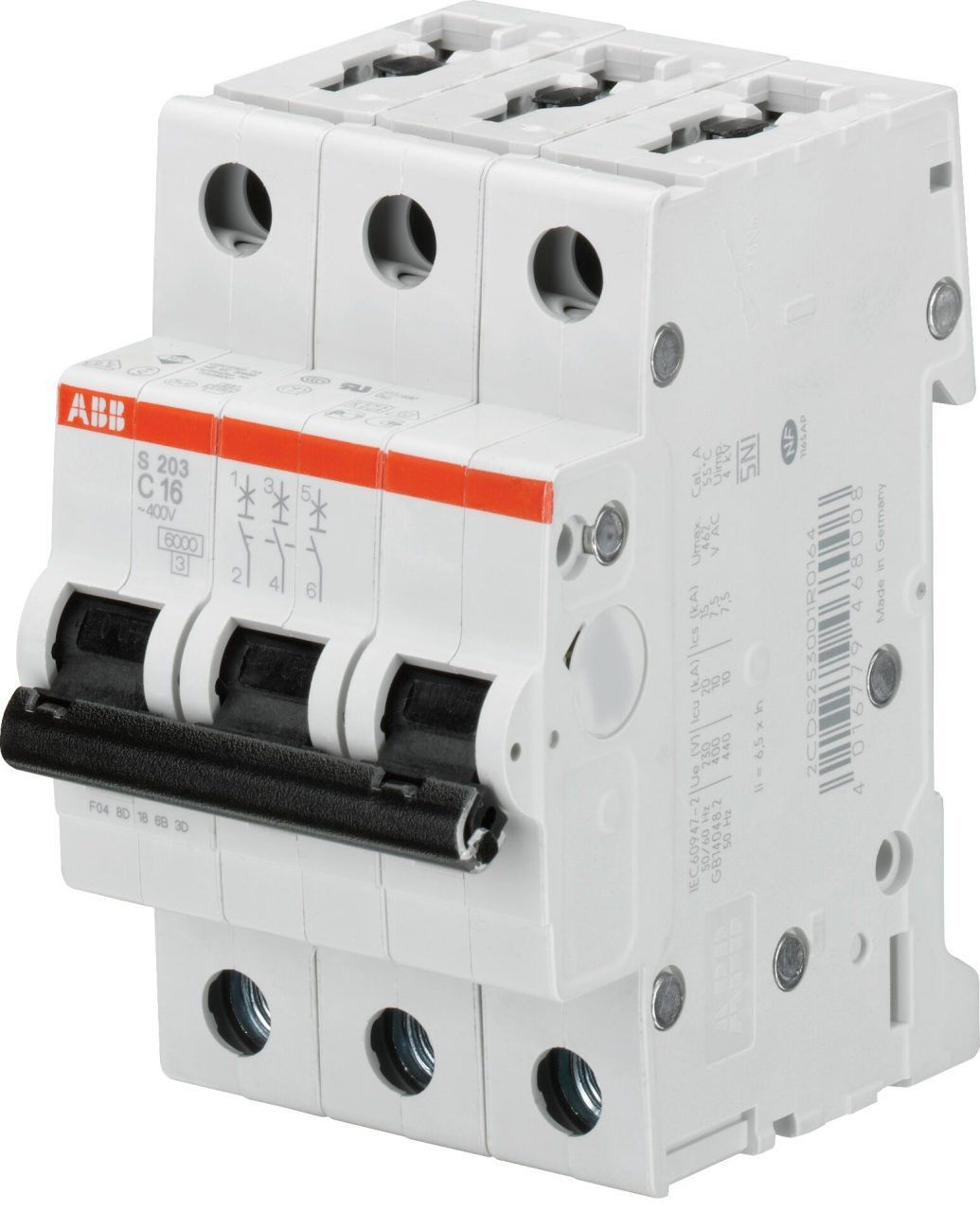 2CDS253001R0014 S203-C1 Miniature Circuit Breaker - 3P - C - 1 A