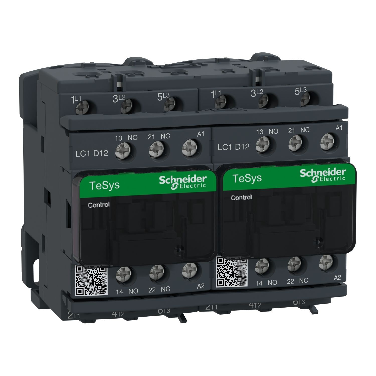LC2D12F7 Reversing Contactor, TeSys Deca, 3P(3NO), AC-3, <=440V, 12A, 110V AC 50/60Hz coil, screw clamp terminals