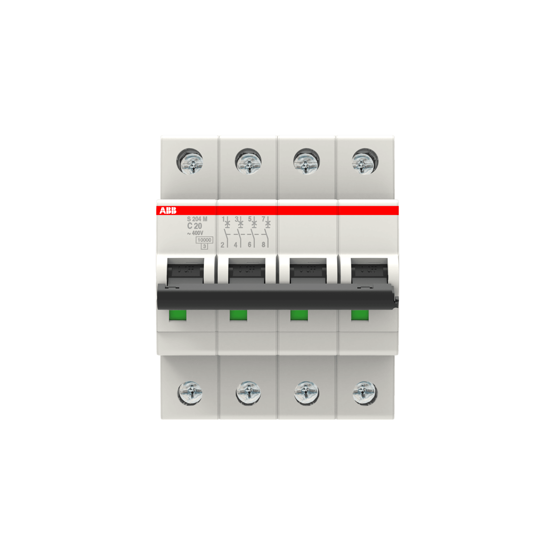2CDS274001R0204 S204M-C20 Miniature Circuit Breaker - 4P - C - 20 A