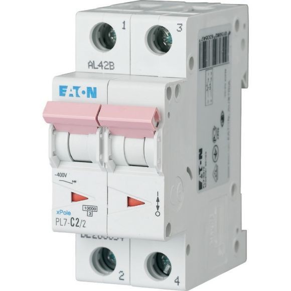 EATON 165083 PL7-B2/2 - Miniature circuit breaker (MCB), 2 A, 2p, characteristic: B