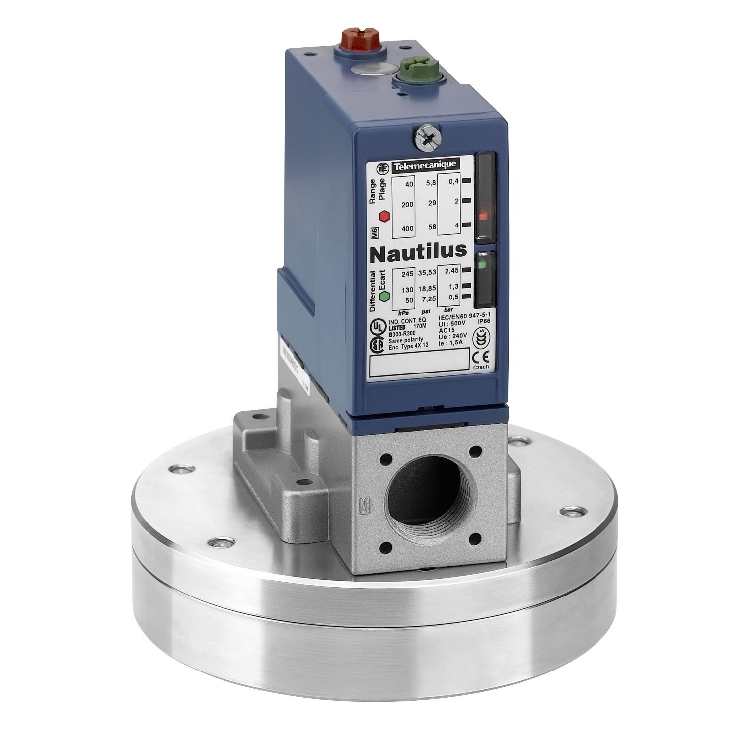 Telemecanique XMLBS04B2S11 pressure switch XMLB 4 bar - adjustable scale 2 thresholds - 1 C/O