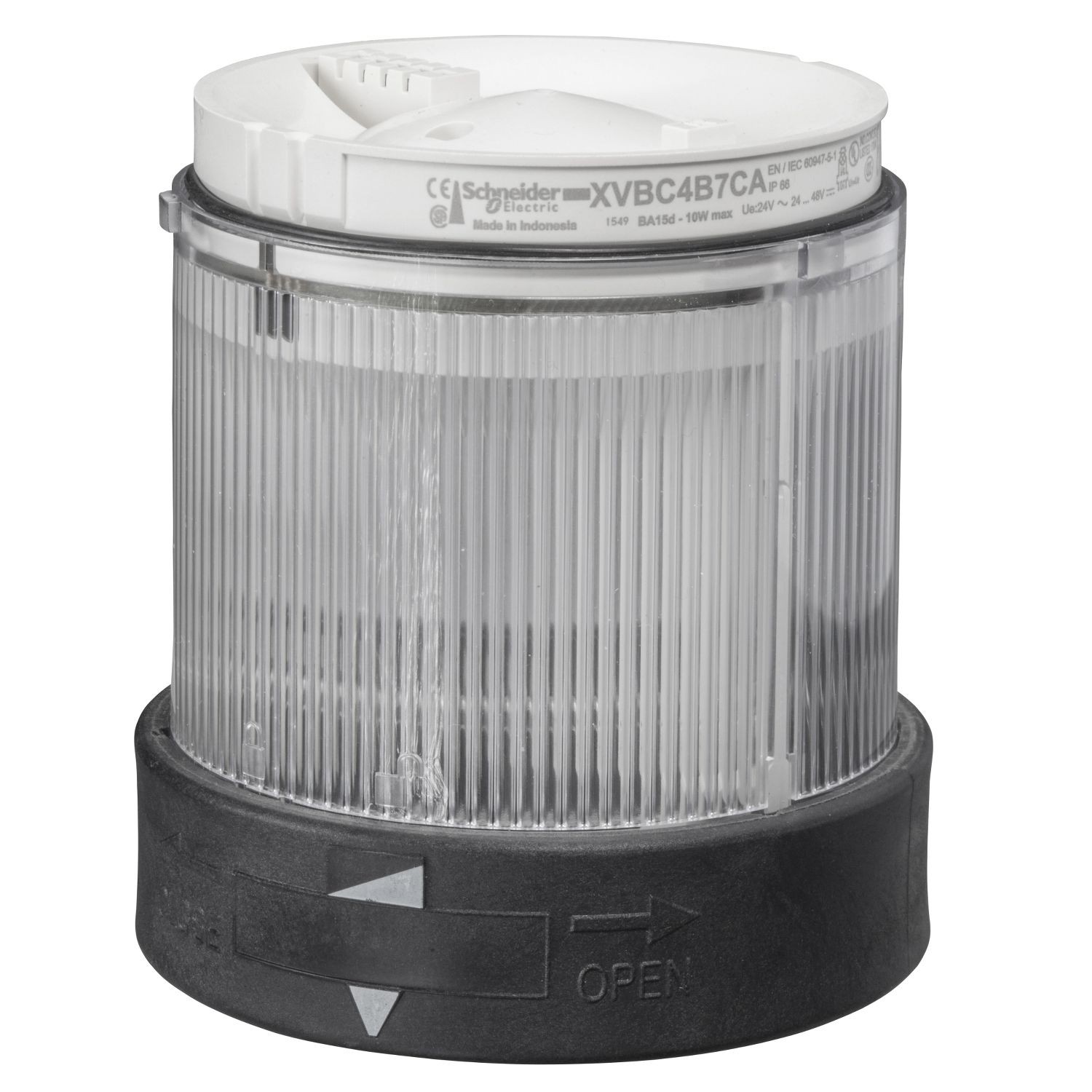 XVBC2B7 Indicator bank, Harmony XVB, illuminated unit, plastic, clear, 70mm, steady, integral LED, 24V AC/DC