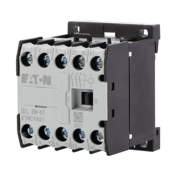 051797 DILEM-01(400V50HZ,440V60HZ) - Contactor, 400 V 50 Hz, 440 V 60 Hz, 3 pole, 380 V 400 V, 4 kW, Contacts N/C = Normally closed= 1 NC, Screw terminals, AC operation