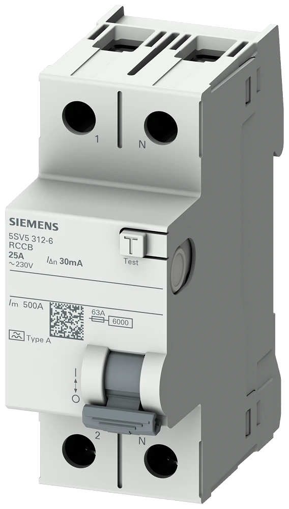 5SV3648-6 Siemens Residual current operated circuit breaker, 4-pole, type A, In: 100 A, 300 mA, Un AC: 400 V
