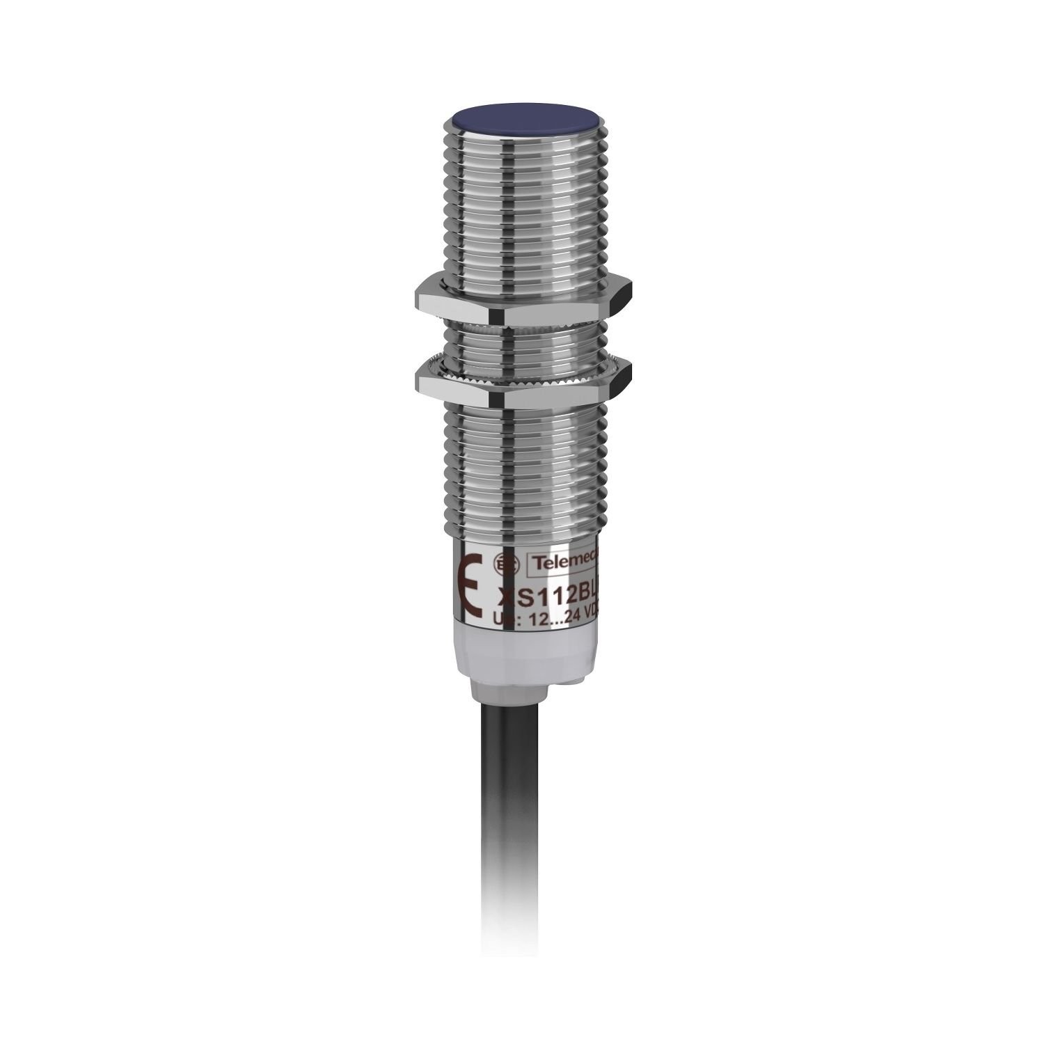 XS112B3PBL2 inductive sensor XS1 M12, L37mm, brass, Sn4mm, 12..24VDC, cable 2 m